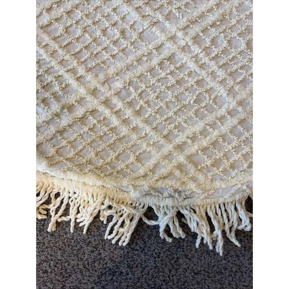 Vtg‎ Cabin Crafts Needletuft Original Chenille Twin Bedspread 80X108 Lt Yellow